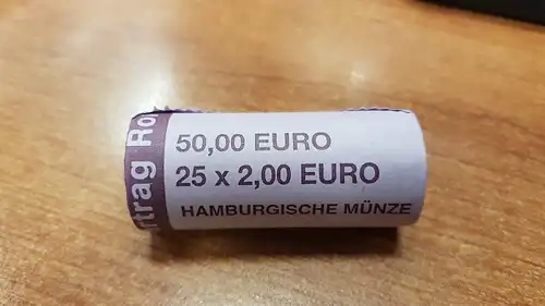 Deutschland 2 Euro Rolle 2007 Römische Verträge J , 25 Stück wie verausgabt