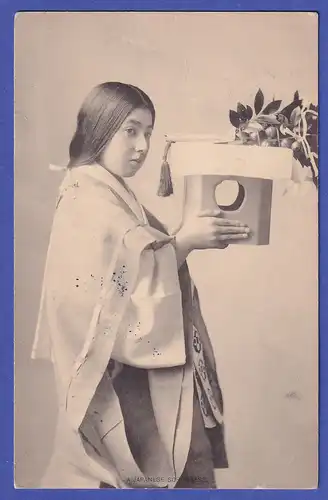 Japan 1907 old postcard Japanese sorceress mailed from TOKIO to Germany