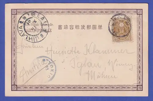Japan 1901 old postcard Valley near Nikkō mailed to Austria