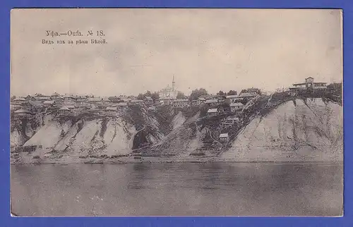 Russland 1913 Ansichtskarte Panorama von UFA vom Fluss Belaja aus 