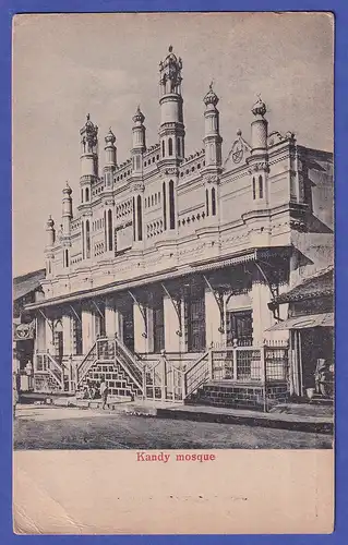 Ceylon 1912 old postcard Mosque in Kandy mailed from COLOMBO to Austria
