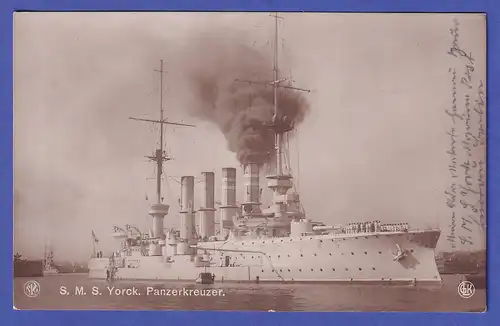 Deutsches Reich 1914 Marine-Feldpostkarte Panzerkreuzer Yorck