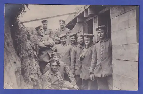 Deutsches Reich 1915 Feldpostkarte Soldaten im Schützengraben an der Somme