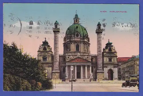 Österreich 1927 Ansichtskarte Karlskirche in Wien