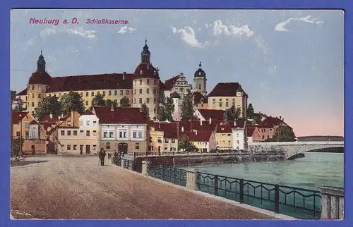 Deutsches Reich 1915 Feldpost-Ansichtskarte Neuburg an der Donau - Schloss