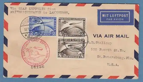 Dt. Reich Zeppelin LZ 127 Südamerikafahrt 1930 Brief m. Mi.-Nr. 438 und 439 (2)