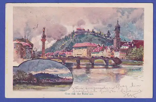 Österreich 1904 Ansichtskarte Graz Stadtansicht