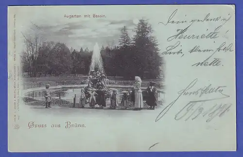 Österreich 1898 Ansichtskarte Brünn Augarten