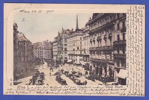 Österreich 1901 Ansichtskarte Wien Neuer Markt