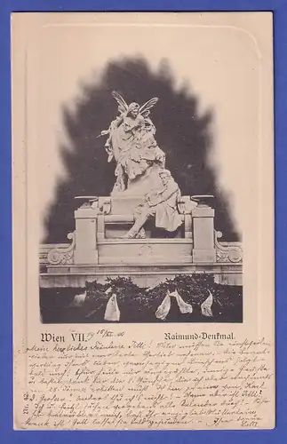 Österreich 1900 Ansichtskarte Wien Denkmal für Ferdinand Raimund