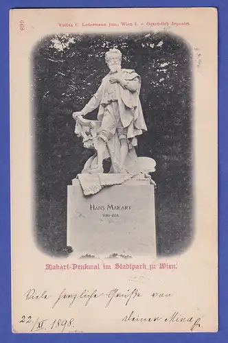 Österreich 1898 Ansichtskarte Wien Denkmal für Hans Makart
