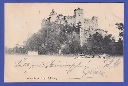 Österreich 1898 Ansichtskarte Salzburg Festung Hohensalzburg