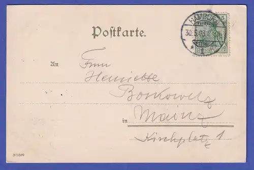 Deutsches Reich 1908 Ansichtskarte Hamburg St. Katharinen und St. Nikolai