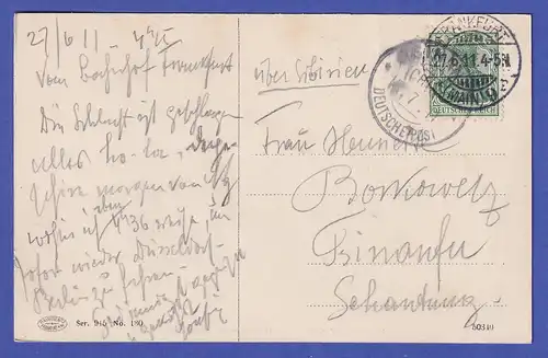Dt. Reich 1911 Ansichtskarte Frankfurt/M. gelaufen nach TSINANFU China