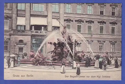 Dt. Reich 1911 Ansichtskarte Berlin Neptunbrunnen gelaufen nach TSINANFU China