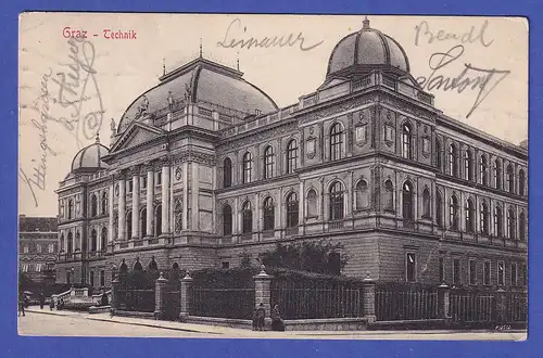 Österreich 1913 Ansichtskarte Graz gelaufen nach PEKING China