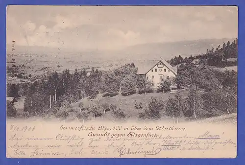 Österreich 1903 AK Alpe am Wörthersee gelaufen nach TSCHINGTSCHOUFU China