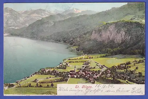 Österreich 1904 Ansichtskarte St. Gilgen gelaufen nach TSCHINGTSCHOUFU China