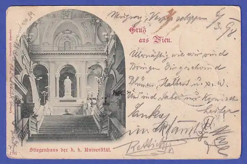 Österreich 1898 Ansichtskarte Wien Universität