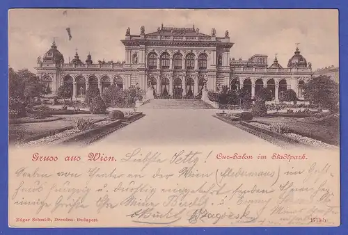 Österreich 1899 Ansichtskarte Wien Kur-Salon im Stadtpark
