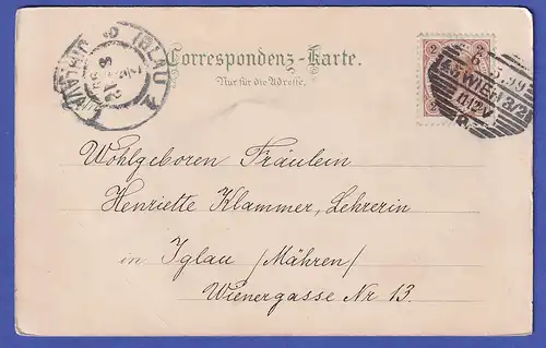 Österreich 1899 Ansichtskarte Wien Pädagogium