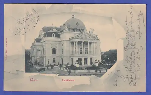 Österreich 1900 Ansichtskarte Graz Stadttheater