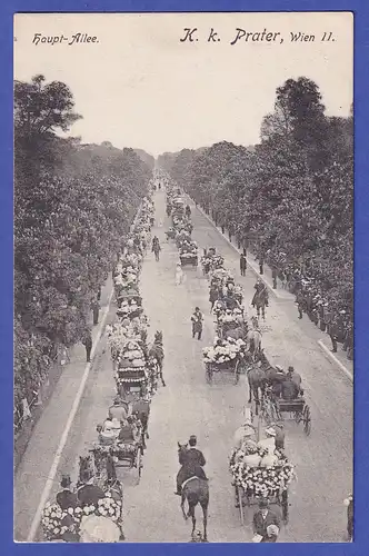 Österreich um 1907 Ansichtskarte Wien Prater Hauptallee