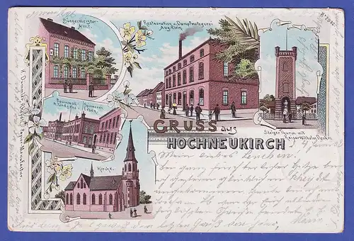 Deutsches Reich 1908 Ansichtskarte Hochneukirch Stadtansichten