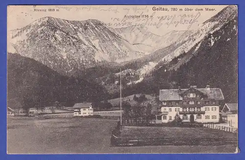 Deutsches Reich Bayern 1918  Ansichtskarte Geitau bei Bayrischzell