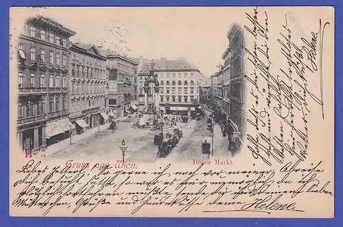 Österreich  Ansichtskarte Wien Hoher Markt, um 1910