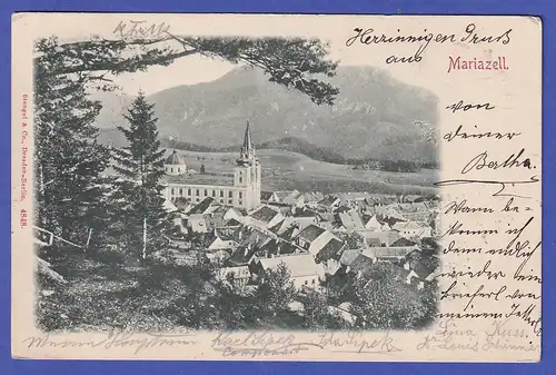 Österreich 1899 Ansichtskarte Mariazell Ortsansicht