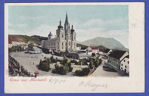 Österreich 1901  Ansichtskarte Mariazell Wallfahrtskirche