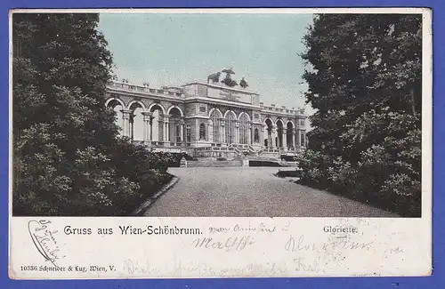 Österreich 1902  Ansichtskarte Wien Schönbrunn Gloriette