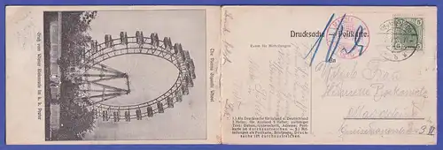 Österreich 1907 Gefaltete AK Wien Riesenrad und Stadtpanorama, Nachtaxe !