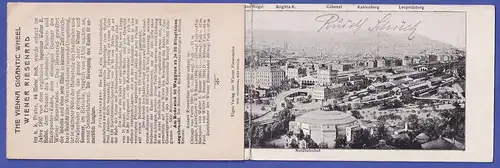 Österreich 1907 Gefaltete AK Wien Riesenrad und Stadtpanorama, Nachtaxe !