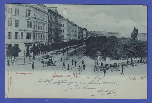 Österreich 1897 Ansichtskarte Brünn (Brno) Bahnringstraße