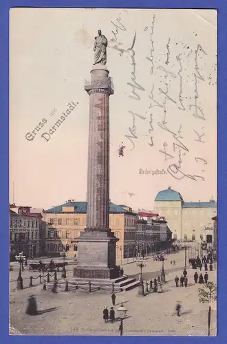 Deutsches Reich 1900  Ansichtskarte Darmstadt Ludwigssäule