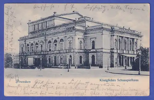 Deutsches Reich 1891 Ansichtskarte Dresden Königliches Schauspielhaus