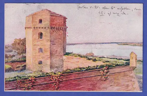 Serbien ca. 1923  Ansichtskarte Belgrad Nebojša-Turm der Festung Kalemegdan