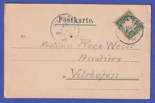 Deutsches Reich Bayern 1898 Ansichtskarte Kurort Hals (Passau) 