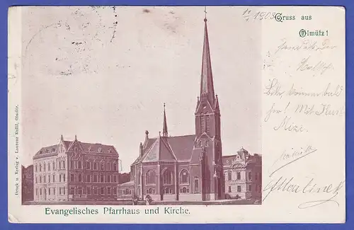 Österreich 1901 ? Ansichtskarte Olmütz (Olomouc) Evangelische Kirche