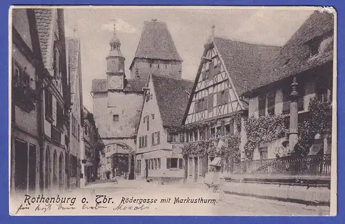 Deutsches Reich Bayern 1905  Ansichtskarte Rothenburg o. d. T. Markusturm