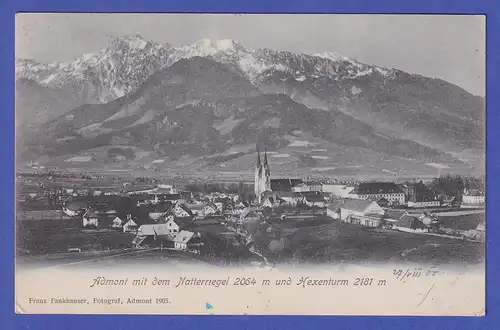 Österreich 1905  AK Admont (Obersteiermark) Ortsansicht mit umgebenden Bergen