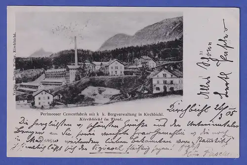 Österreich 1905  Ansichtskarte Kirchbichl (Tirol) Zementfabrik