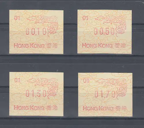 Hongkong,  FRAMA-ATM 1988 Drache Mi.-Nr. 3 Aut-Nr. 01 Satz 4 Werte ** 