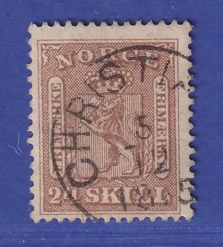 Norwegen 1863 Wappen 24 Skilling  Mi.-Nr. 10 gestempelt 