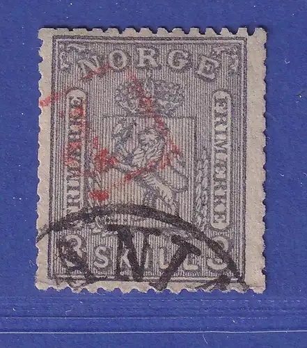 Norwegen 1868 Wappen  3 Skilling  Mi.-Nr. 13 a  gestempelt 