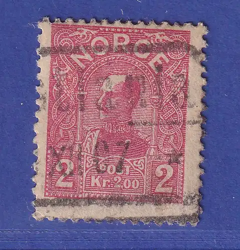 Norwegen 1907 König Haakon VII. 2 Kr  Mi.-Nr. 69 gestempelt