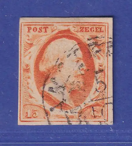 Niederlande 1852 König Willem III. 15C. Mi.-Nr. 3 gestempelt gepr. PFENNINGER