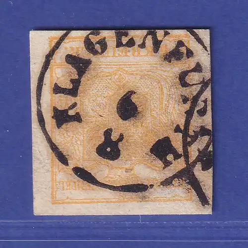 Österreich 1850 Wappen Mi.-Nr. 1 Y a gestempelt KLAGENFURT, geprüft PFENNINGER